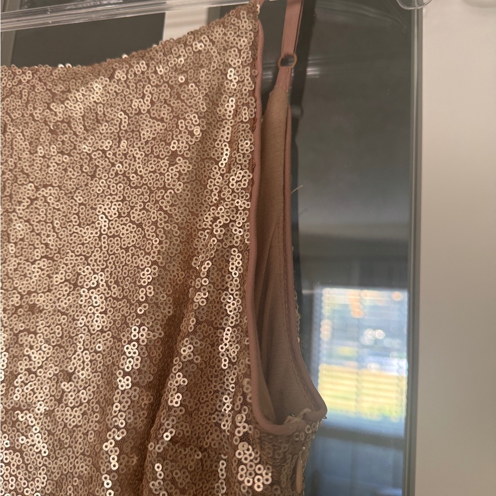 Lulus Slink and Wink Matte Rose Gold Sequin Maxi Dress- small - Picture 10 of 16